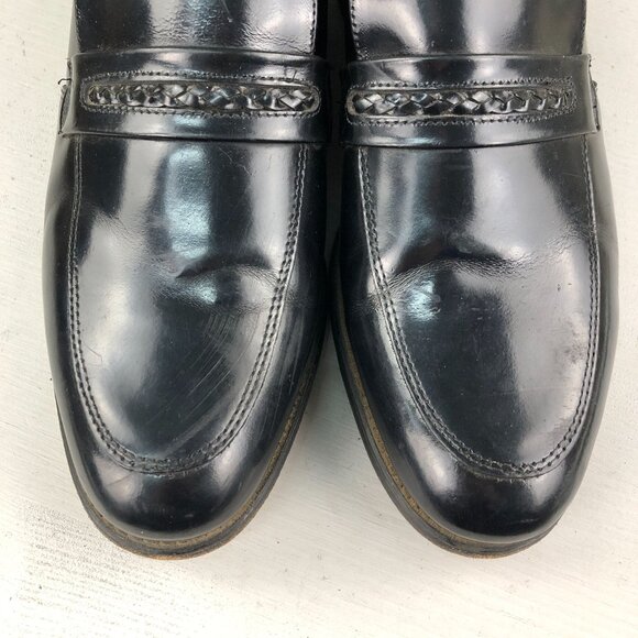 Park Place Men's Size 10D Black Leather Closed Toe Slip On Dress Shoes Loafers - Picture 5 of 16
